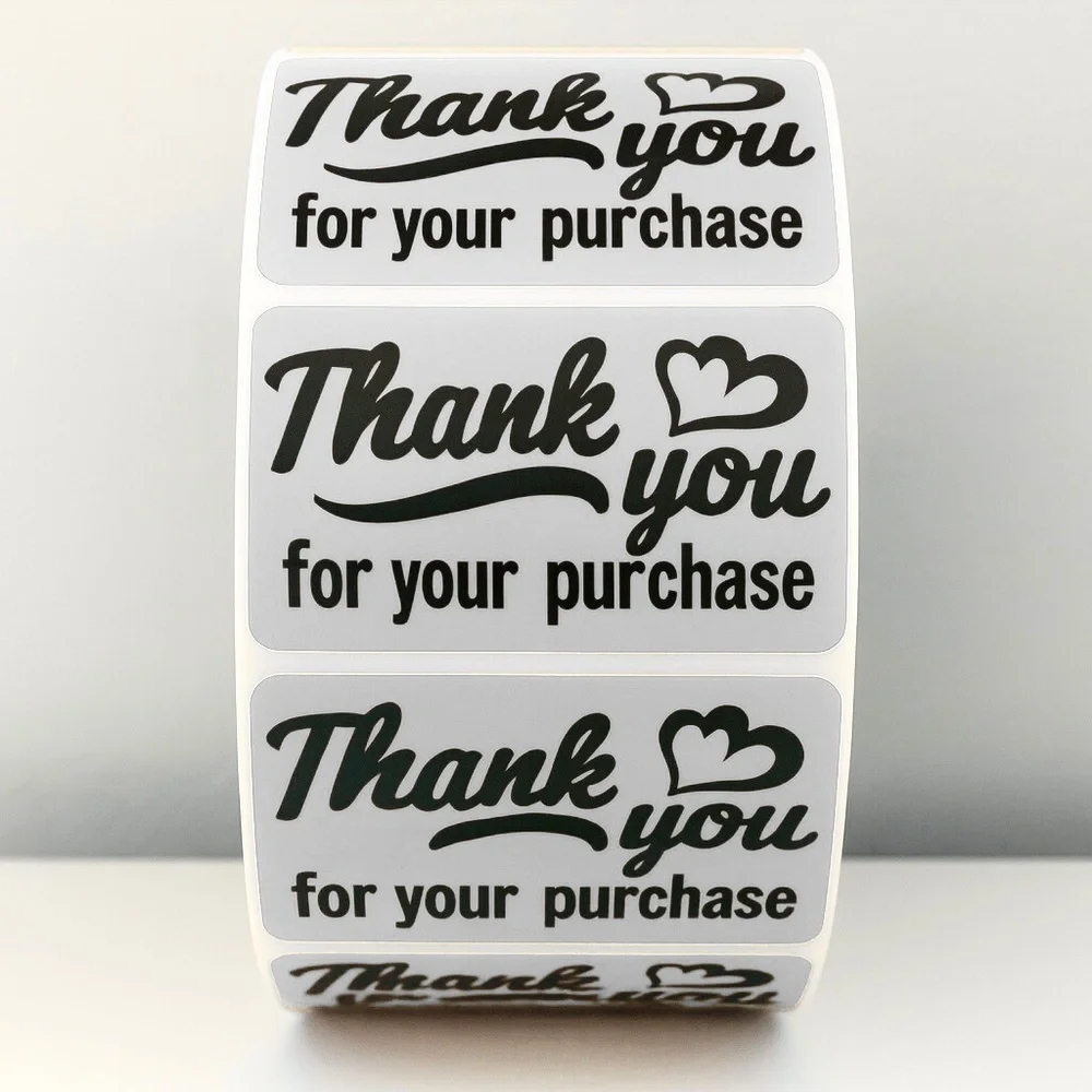 💗 Pink Thank You Stickers– 2x1” Cute Labels for Packages & Small Business 100